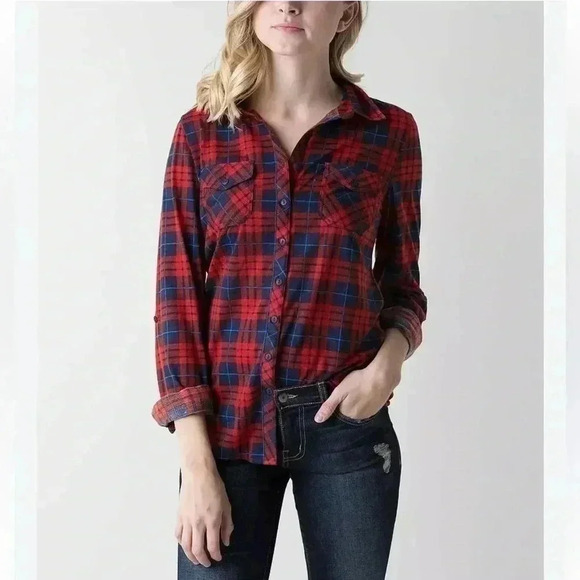 Forever 21 Red Flannel  Size Small button up shirt - Picture 1 of 8